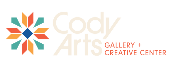 Cody Arts Gallery + Creative Center logo with colorful geometric design on a white background